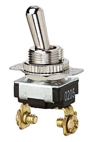 IDEAL, Toggle Switch, Medium And Light-Duty, Bat, On-Off, Voltage Rating: 120, 240 VAC, Number Of Poles: 1, Amperage Rating: 6, 3 AMP, Action: SPST, Connection: Screw, 2 Terminals, Wire Leads Are 18 AWG, 6 IN Stripped Wire, Actuator: Toggle, Size: 0.690 IN Length X 0.550 IN Width X 0.340 IN Height, Mounting: 1/2 IN Hole Diameter, Includes: On-Off Faceplate
