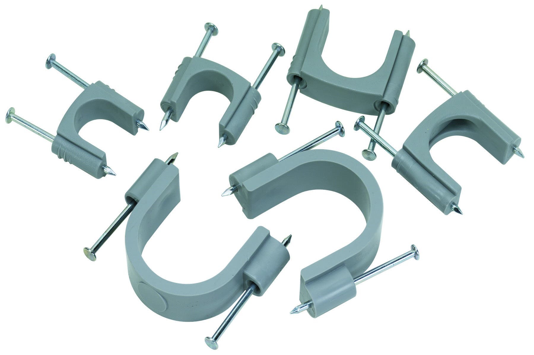 IDEAL, Strap, Service, Cable Size: 2 AWG SER Cable And 3/4 IN EMT Conduit, Material: Smooth Plastic, Color: Grey, Insulation: Insulated, Finish: Zinc-Plated Nails