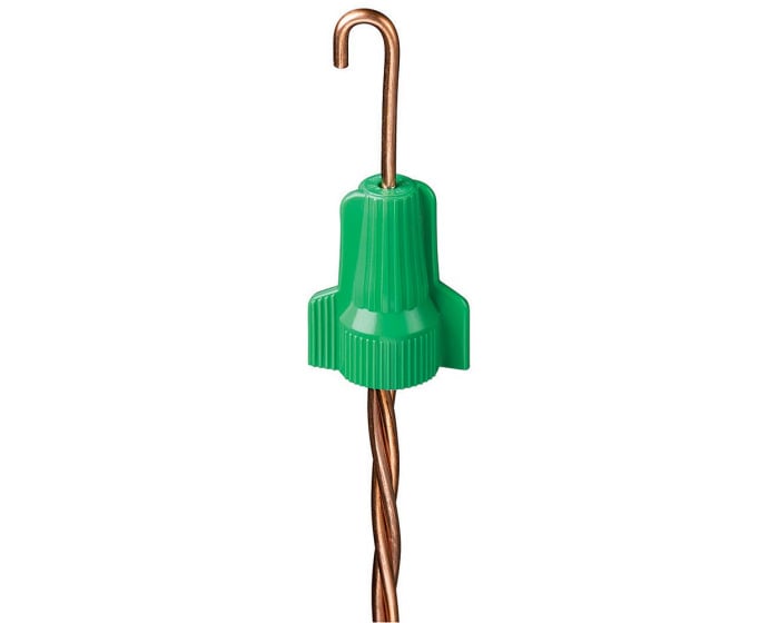 Buchanan, Wire Connector, WingTwist, Conductor Range: 14 - 10 AWG, 2/14 AWG Min, 5/12 AWG Max, Number Of Conductors: 2 to 5, Material: Flame-retardant Polypropelene, Color: Green, Voltage Rating: 600 V, Environmental Conditions: Tough, UL 94V-2 Flame-Retardant Shell Rated At 105 DEG C (221 F), Model Number: WGR