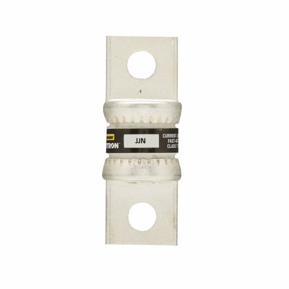 Eaton Bussmann series JJN fuse, Current-limiting very fast acting fuse, VFD line protection, 100 A, Class T, Non-indicating, Bolted blade end x bolted blade end, 20 kAIC at 160 Vdc,200 kAIC at 300 V, Standard, 5, 300 V, 160 Vdc