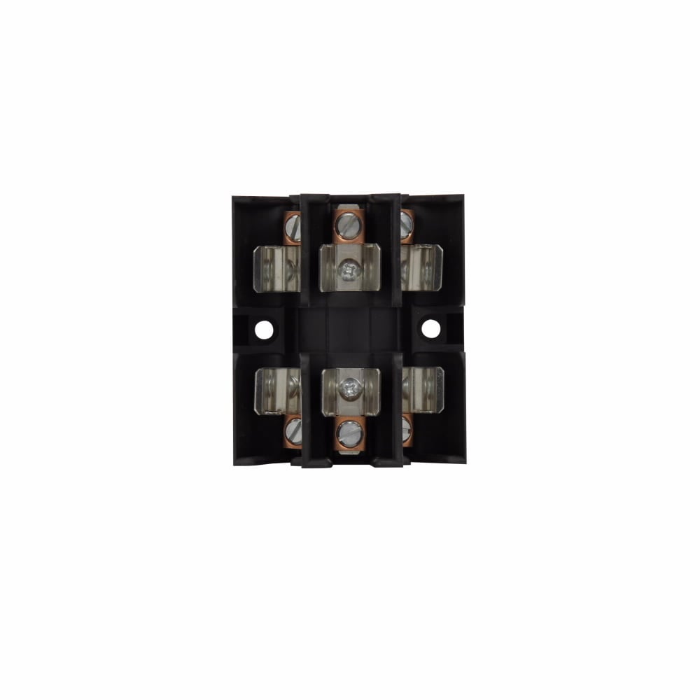 Fuse Block, Pyramid, 30A, 600 Vac, 600 Vdc, Class J, Thermoplastic material, Panel mounting, Box lug connection, 200 kAIC interrupt rating, 14 to 2 AWG (copper) wire size, Used with LPJ, DFJ, JKS fuse