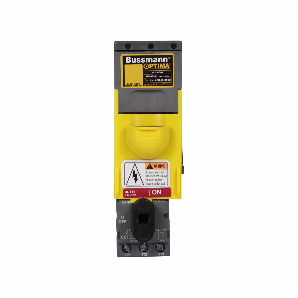 Eaton Bussmann series Optima fuse holders, 600V (UL/CSA), 30A (UL/CSA), #8-18 AWG stranded, #10-18 AWG solid, Three-pole, RSWC