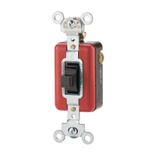Eaton Arrow Hart industrial grade toggle switch, Momentary toggle, #14-10 AWG, 15A, Flush, 120/277V, Back and side, Screw, Gray,Load type: Motor Control, Fan, LED, Incandescent, ELV, MLV, CFL, Flourescent, Halogen, 1P, Brass, Polycarbonate