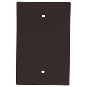Eaton Blank wallplate, Box mount, Brown, Blank Cutout, Thermoset, Single- gang, Mid-size, ED Box