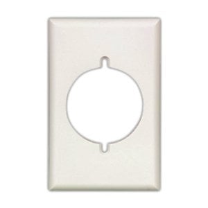 Eaton Power outlet and locking wallplate, Ivory, 2.15" Hole Cutout, Thermoset, Single- gang, Mid-size, ED Box