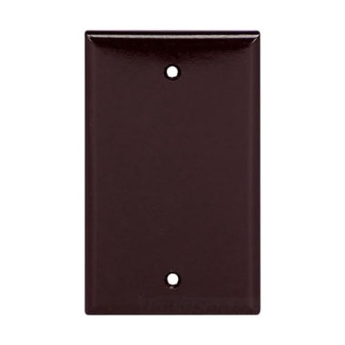 Eaton Blank wallplate, Brown, Blank Cutout, Thermoset, Single- gang, Standard, ED Box