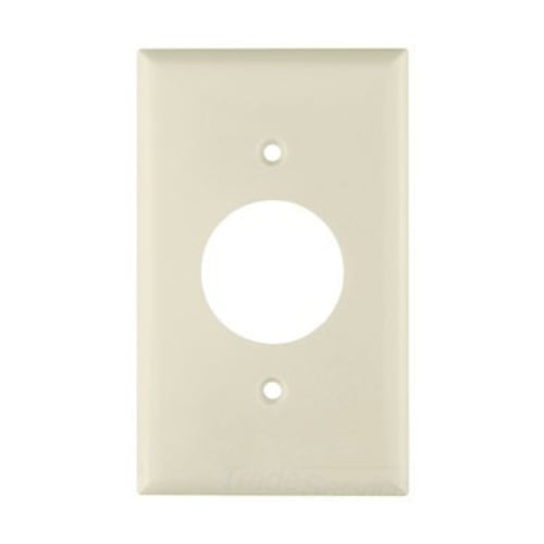 Eaton Single receptacle wallplate, Almond, 1.406" Hole Cutout, Thermoset, Single- gang, Standard