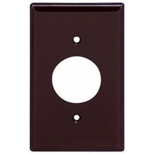 Eaton Single receptacle wallplate, Brown, 1.406" Hole Cutout, Thermoset, Single- gang, Standard, ED Box