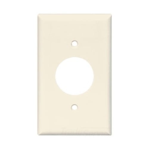 Eaton Single receptacle wallplate, Lt. Almond, 1.406" Hole Cutout, Thermoset, Single- gang, Standard