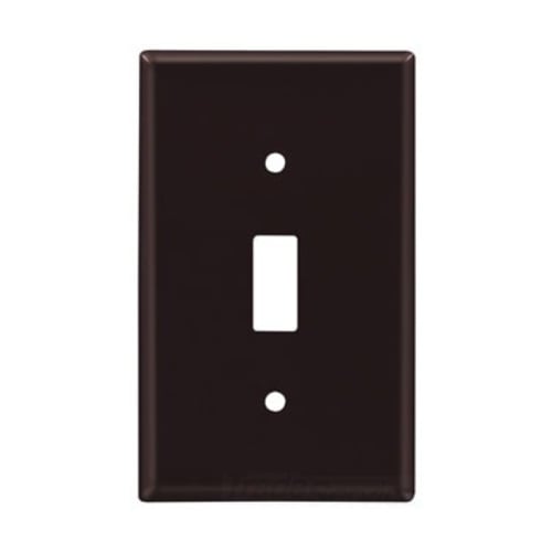 Eaton Toggle wallplate, Brown, Toggle Cutout, Thermoset, Single- gang, Standard, ED Box