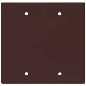 Eaton Blank wallplate, Brown, Blank Cutout, Thermoset, Two- gang, Standard, ED Box