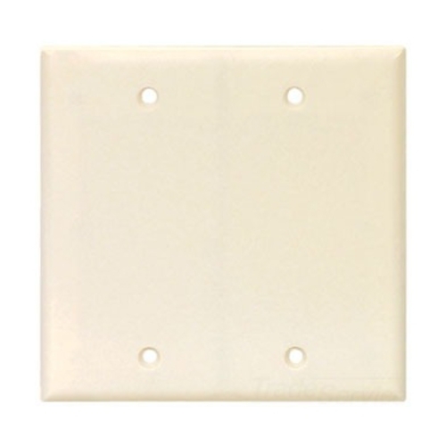 Eaton Blank wallplate, Lt. Almond, Blank Cutout, Thermoset, Two- gang, Standard, ED Box