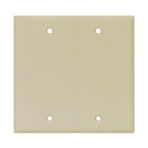 Eaton Blank wallplate, Ivory, Blank Cutout, Thermoset, Two- gang, Standard, ED Box