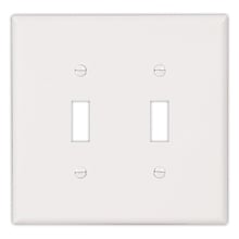 Eaton Toggle wallplate, Brown, Toggle Cutout, Thermoset, Two- gang, Oversize, ED Box