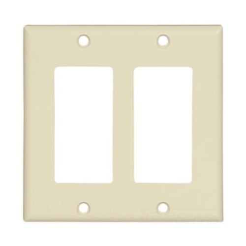 Standard Size Decorator Wallplate, Almond, Decorator, Thermoset, 2, Standard