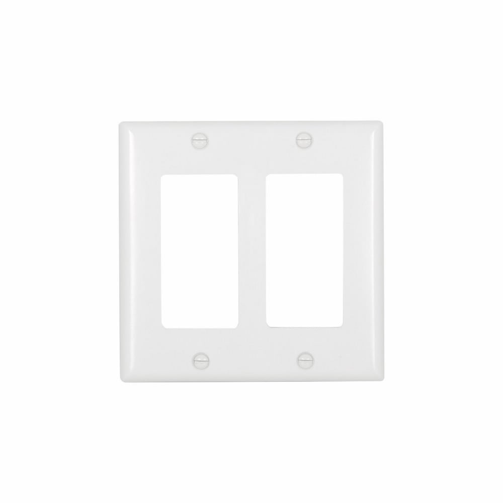 Standard Size Decorator Wallplate, White, Decorator, Thermoset, 2, Standard