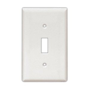 Eaton Toggle wallplate, Almond, Toggle Cutout, Thermoset, Four- gang, Standard, ED Box