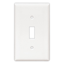 Eaton Toggle wallplate, Ivory, Toggle Cutout, Thermoset, Five- gang, Standard, ED Box