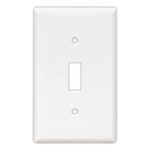 Eaton Toggle wallplate, Ivory, Toggle Cutout, Thermoset, 6-Gang, Standard, ED Box
