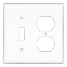 Eaton Combination wallplate, Brown, Toggle, Toggle, Duplex receptacle Cutout, Thermoset, Three- gang, Standard, ED Box