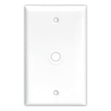 Eaton Telephone and coaxial wallplate, White, 0.625" Hole  Cutout, Thermoset, Single- gang, Standard, ED Box