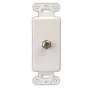 Decorator Insert Coaxial Adapter, Almond, Thermoplastic, Flush, Decorator, Coax adapter, Type F, Adapter
