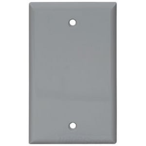 Eaton Blank wallplate, Gray, Blank Cutout, Nylon, Single- gang, Standard, ED Box