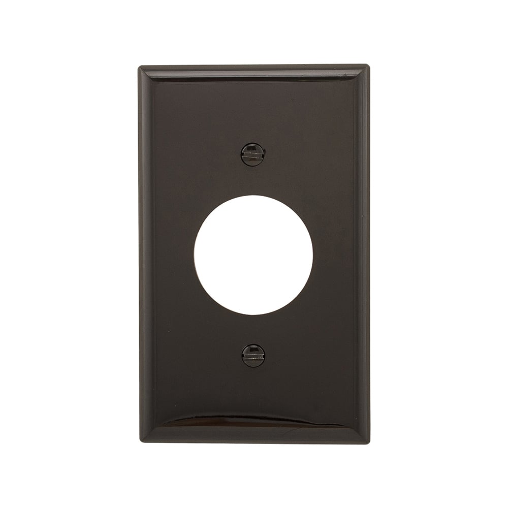 Eaton Single receptacle wallplate, Black, 1.406" Hole Cutout, Nylon, Single- gang, Standard
