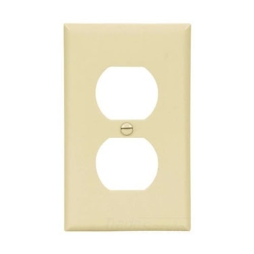 Standard Size Duplex Receptacle Wallplate, Almond, Power outlet, Nylon, 1, Standard