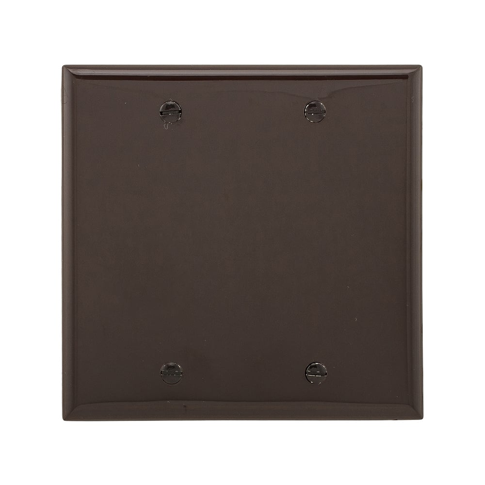 Eaton Blank wallplate, Brown, Blank Cutout, Nylon, Two- gang, Standard, ED Box