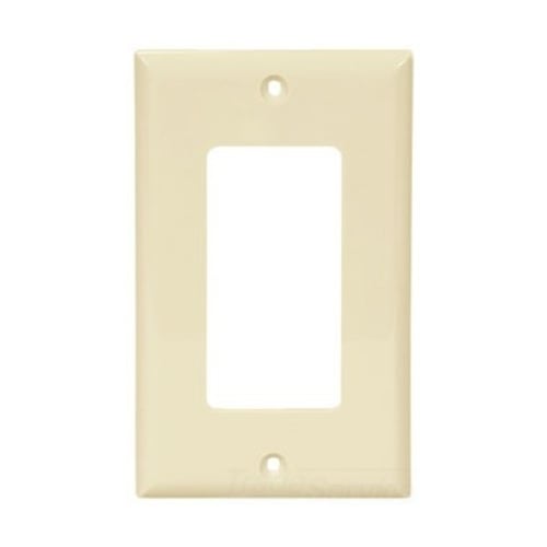 Eaton Decorator / GFCI wallplate, Almond, Decorator Cutout, Nylon, Single- gang, Standard