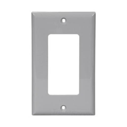 Eaton Decorator / GFCI wallplate, Gray, Decorator Cutout, Nylon, Single- gang, Standard, ED Box