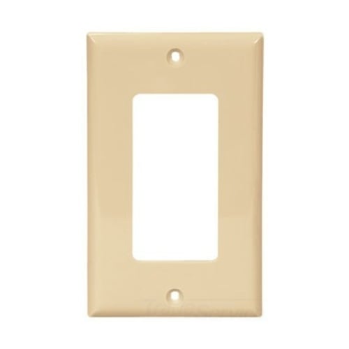 Eaton Decorator / GFCI wallplate, Ivory, Decorator Cutout, Nylon, Single- gang, Standard, ED Box