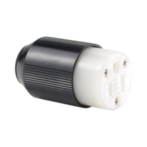 Eaton Arrow Hart auto grip straight blade connector, #18-12 AWG, 15A, Industrial, 125V, Back wire, Black and white, Brass, Nylon, 5-15R, Two-pole, three-wire, grounding, Screw, Nylon, Core pack