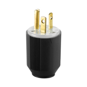 Eaton Arrow Hart auto grip straight blade connector, #18-12 AWG, 20A, Industrial, 250V, Back wire, Black and white, Brass, Nylon, 6-20R, Two-pole, three-wire, grounding, Screw, 0.33-0.66", Nylon, Core pack