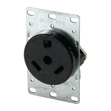 Eaton Arrow Hart heavy-duty flush mount receptacle , #4 AWG, 20A, Industrial, Flush, 125/250V, Side wire, Ivory, Brass, Nylon, 10-20R, Single, Screw, Nylon, ED Box