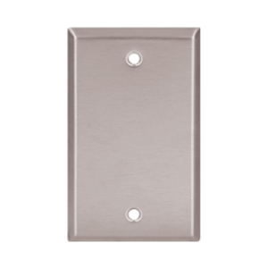 Eaton Blank wallplate, Stainless steel, Blank Cutout, Stainless steel, Two- gang, Standard, ED Box