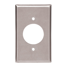 Eaton Power outlet and locking wallplate, Stainless steel, 2.28" Hole Cutout, Stainless steel, Two- gang, Standard, ED Box