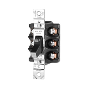 Eaton manual motor controller, #14-10 AWG, 30A, Wall, 600V, Front wired screw and clamp, Maintained contact, Gray, NEMA 1, Enclosure: SS, Three-pole, Single-gang, Two-position, Three-phase, Toggle, Copper-alloy terminal, Single-throw