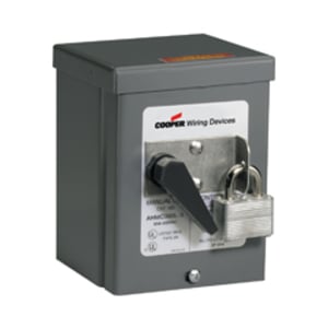 Eaton manual motor controller, Switch only, #4 AWG, 60A, Industrial, Panel, 600V, Side wired box lug, Maintained contact, Black, Open, Three-pole, Three-phase, Toggle switch, Copper-alloy terminal, Single-throw, Glass-filled nylon