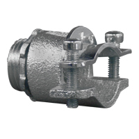 7288V Non-Insulated Throat Straight Conduit Connector With Locknut, 1/2 in Trade, 0.59 to 0.94 in Cable Openings, For Use With Armored/FMC Cable, Die Cast Zinc