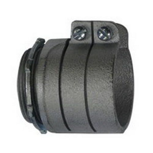 Two Screw Straight Connector; 4 Inch, Malleable Iron, Zinc Electroplated