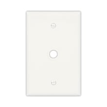 Eaton Telephone and coaxial wallplate, Ivory, 0.40" Hole Cutout, Polycarbonate, Single- gang, Mid-size