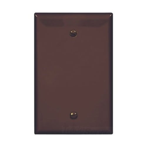 Eaton Blank wallplate, Box mount, Brown, Blank Cutout, Polycarbonate, Single- gang, Mid-size