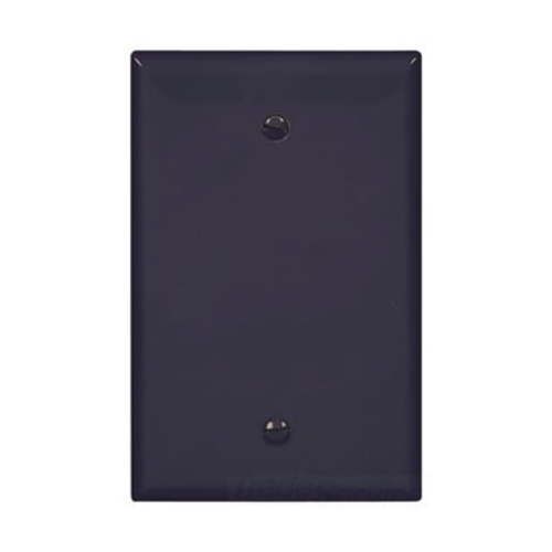 Eaton Blank wallplate, Box mount, Black, Blank Cutout, Polycarbonate, Single- gang, Mid-size