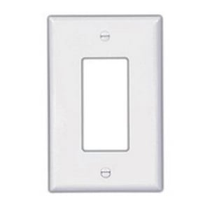 Eaton Decorator / GFCI wallplate, Ivory, Decorator Cutout, Polycarbonate, Four- gang, Mid-size