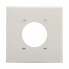 Eaton Power outlet and locking, White, 2.15" Hole Cutout, Polycarbonate, Two- gang, Mid-size