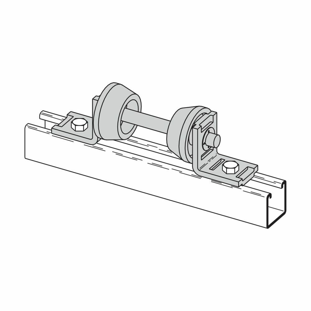 Eaton B-Line series pipe roller, 2.62" H x 9" L x 1.62" W, Steel, Electro-plated