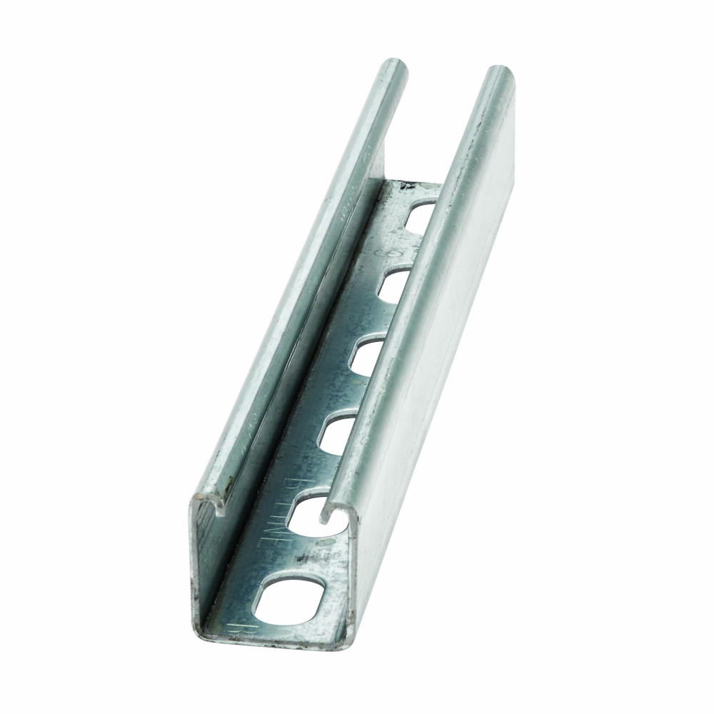 Eaton B-Line series strut channel, 1.62" H x 120" L x 1.62" W, Steel, Pre-galvanized, SH, 12 Gauge