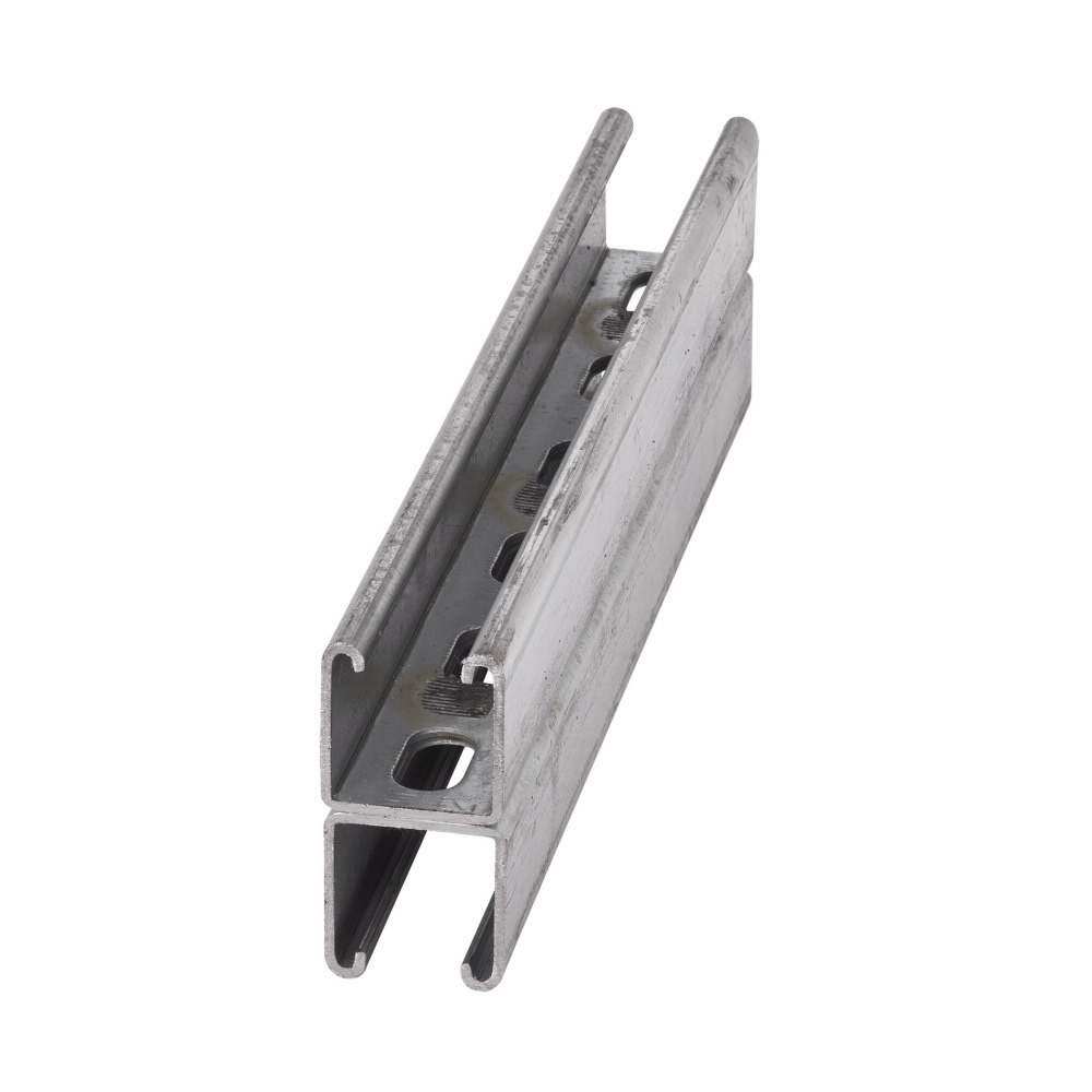 CHNL, 1 5/8" X 1 5/8", B TO B, 9/16" X 7/8" SLOTS, 12 GA